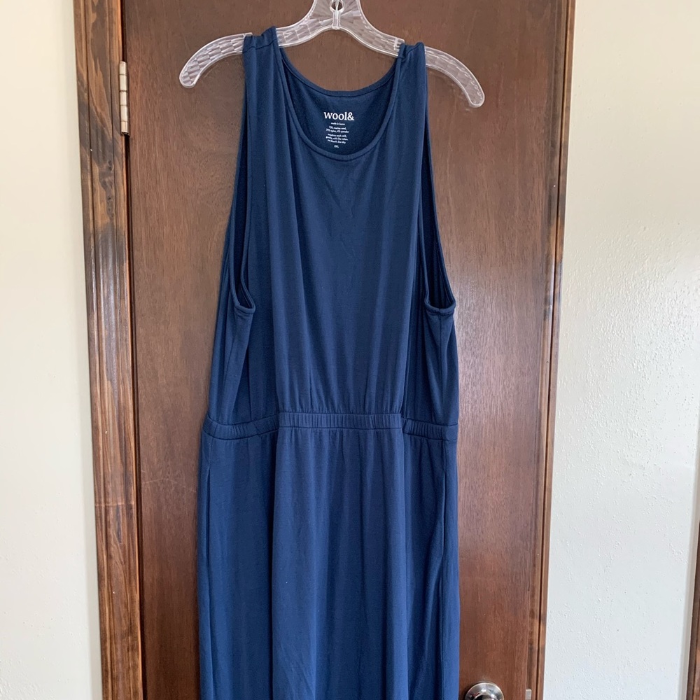 Wool& Sofia Midi Dress in Marine Blue